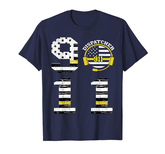 911 Dispatcher Operator Thin Yellow Line Love Dispatch T-Shirt