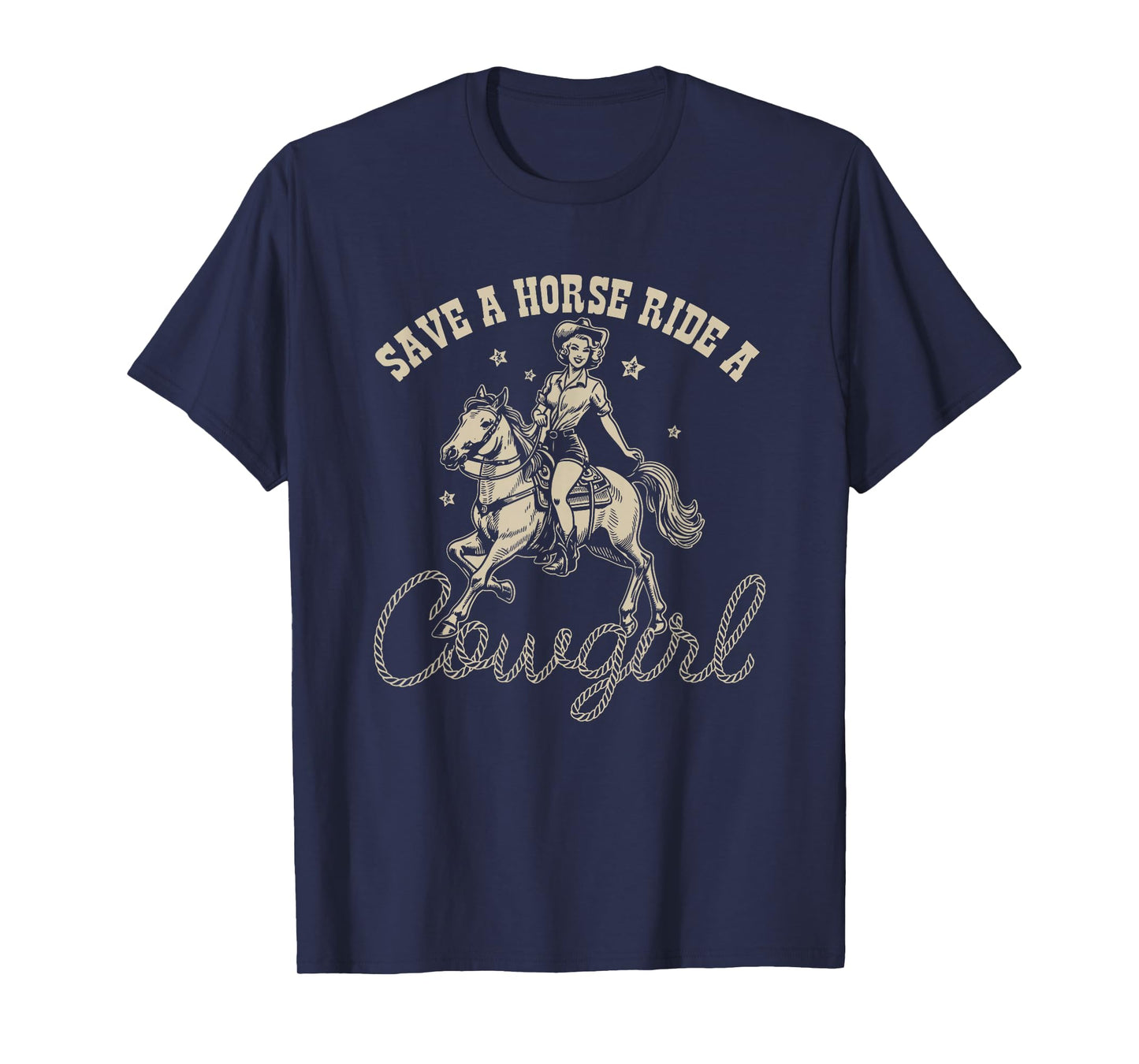 Save A Horse Ride A Cowgirl Lesbian Subtle LGBT Pride Month T-Shirt