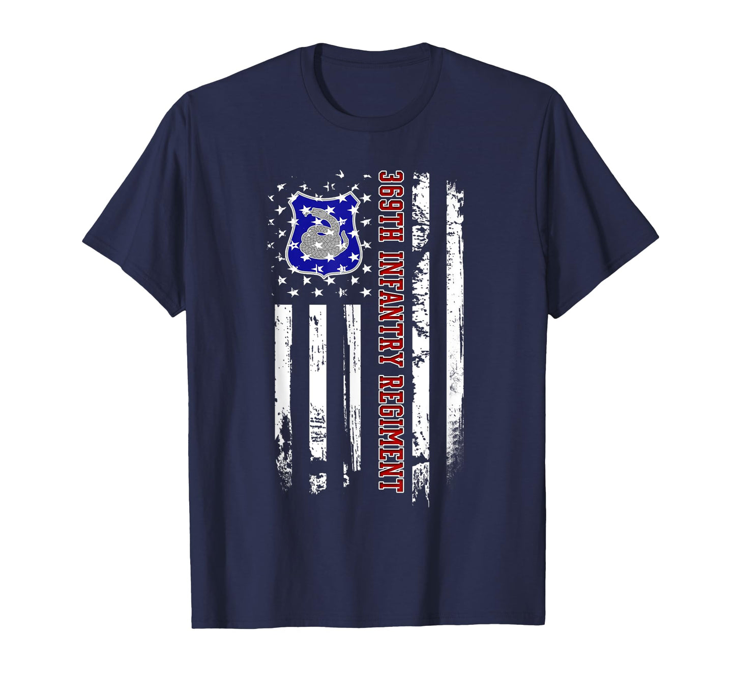 369th Infantry Regiment Veteran USA Flag Veterans Day Xmas T-Shirt