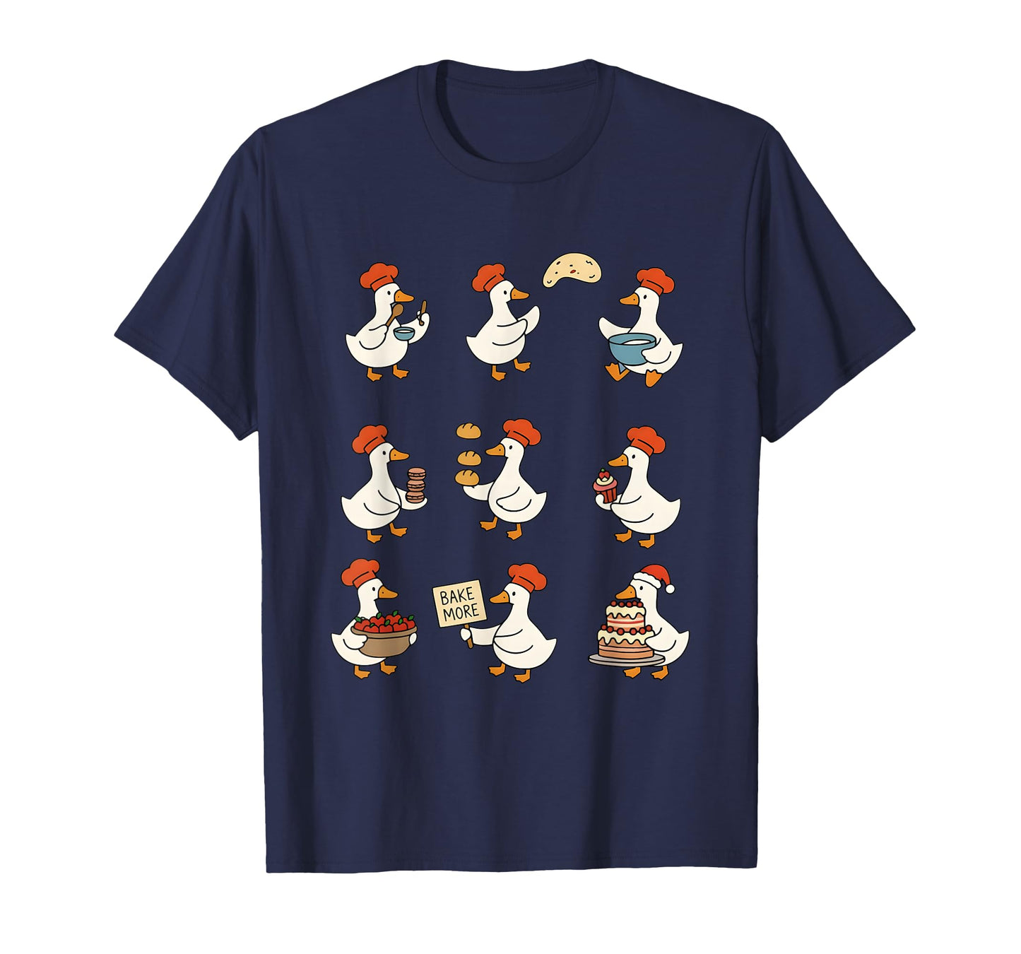 Cute Goose Baking Funny Baker Goose Chef Pastry Baker Lover T-Shirt