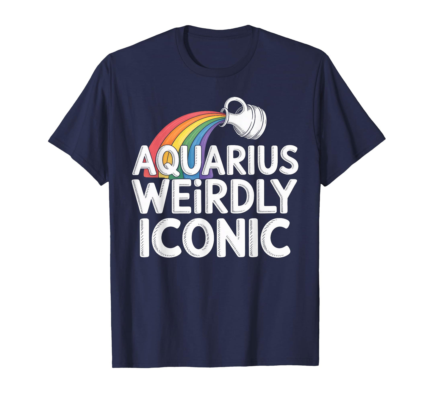 Aquarius Weirdly Iconic Zodiac Cosmic Art T-Shirt