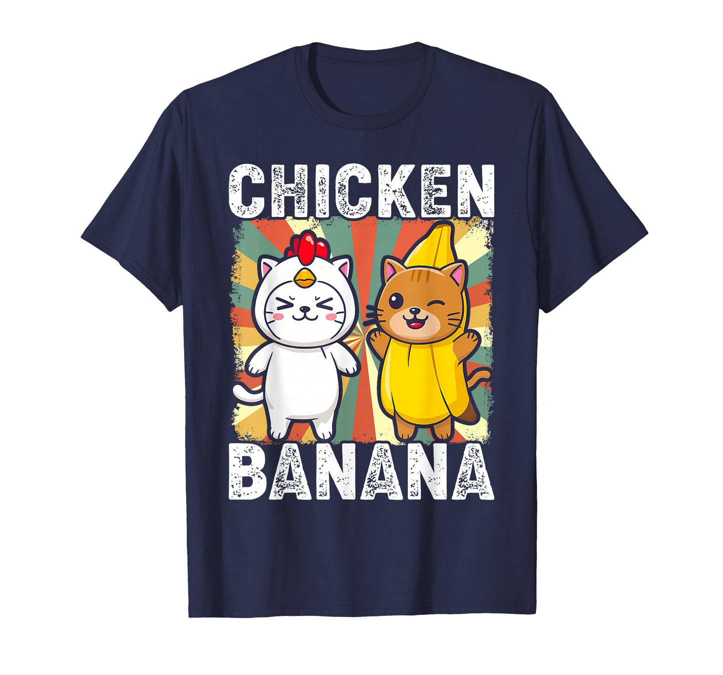 Cute Animals in Chicken and Banana Costumes Kawaii T-Shirt