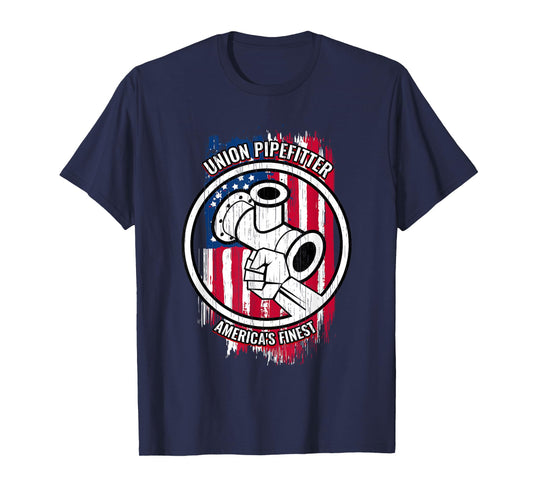 Union Pipefitter Tshirt American Mens Gifts for Pipefitters T-Shirt