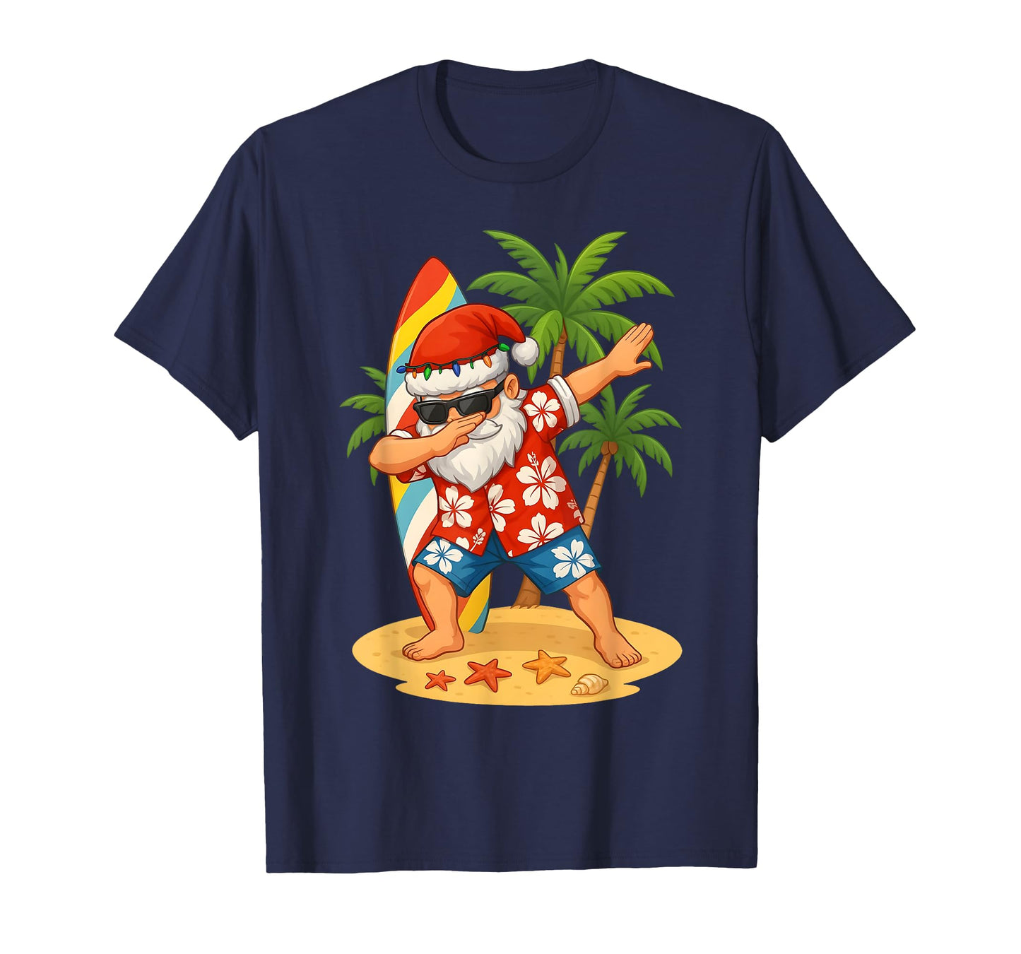 Christmas In July Funny Dabbing Santa Beach Hawaiian Summer T-Shirt