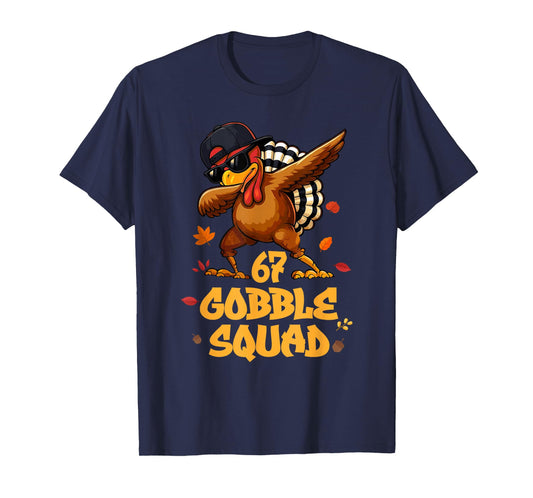 67 Gobble Squad Dabbing Turkey Thanksgiving Toddler Boy Kids T-Shirt