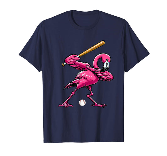 Dabbing Flamingo Costume Baseball Player Fan Lover Team T-Shirt