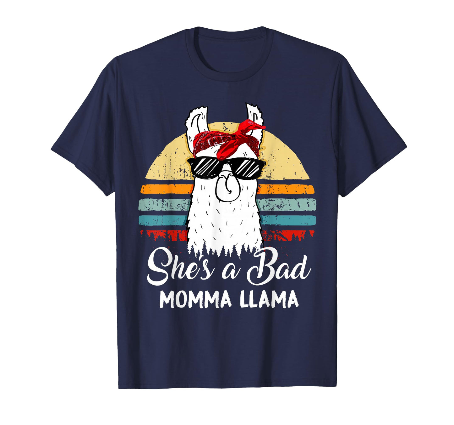 She's a Bad Momma Llama Tshirt Funny Retro Vintage Mama T-Shirt