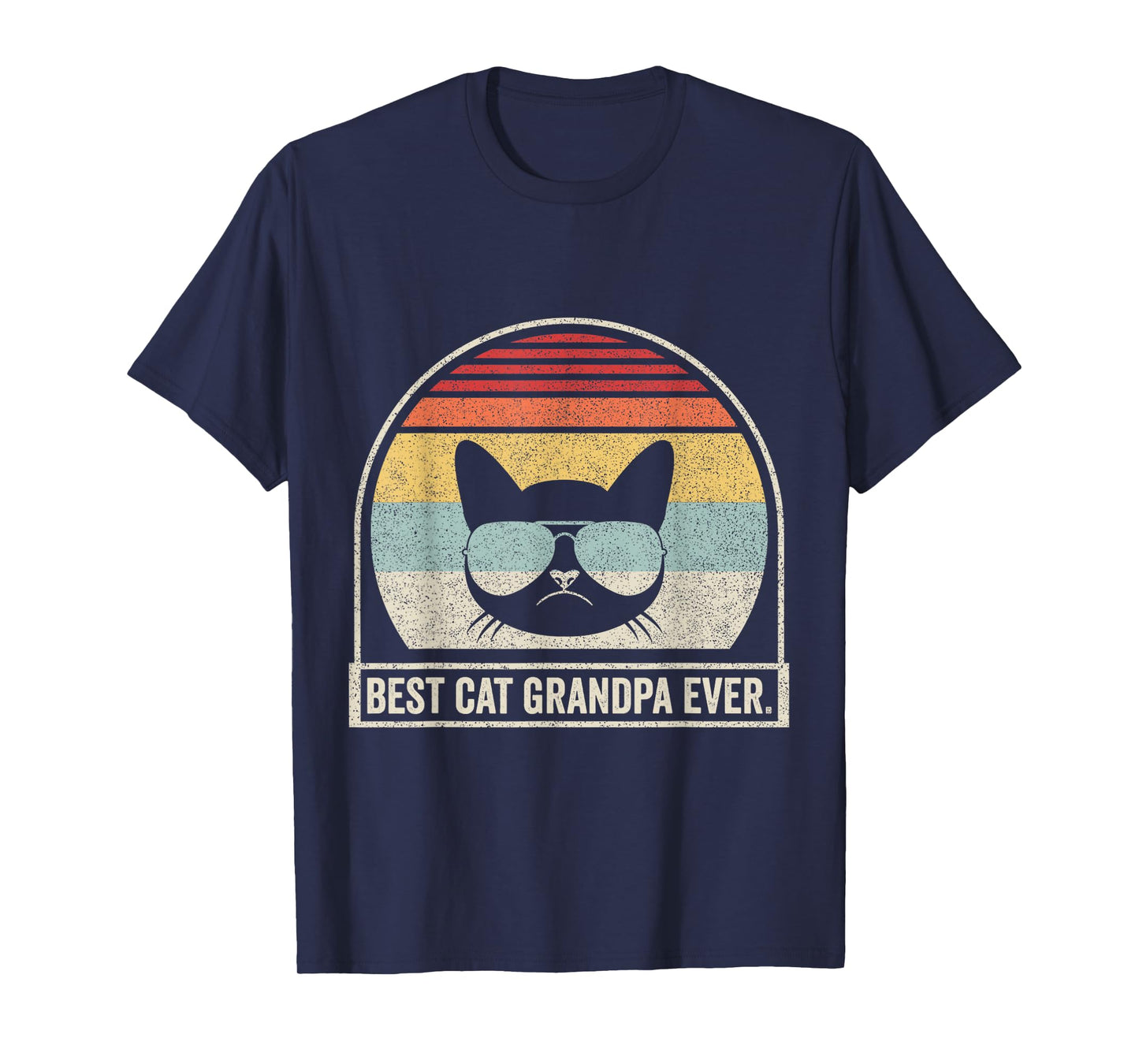 Retro Vintage Best Cat Grandpa Ever T-Shirt for Men Women Girls Kids