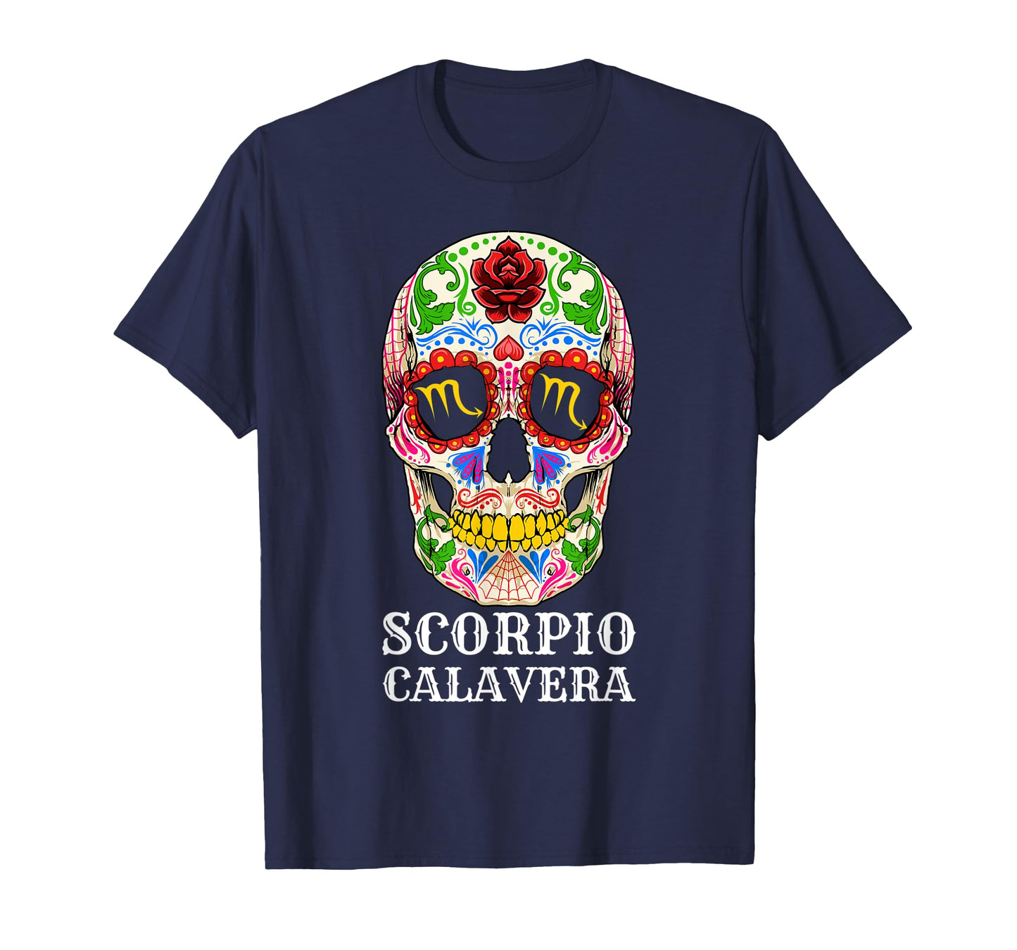 Scorpio Calavera Zodiac Sign for Mexican Dia de Los Muertos T-Shirt
