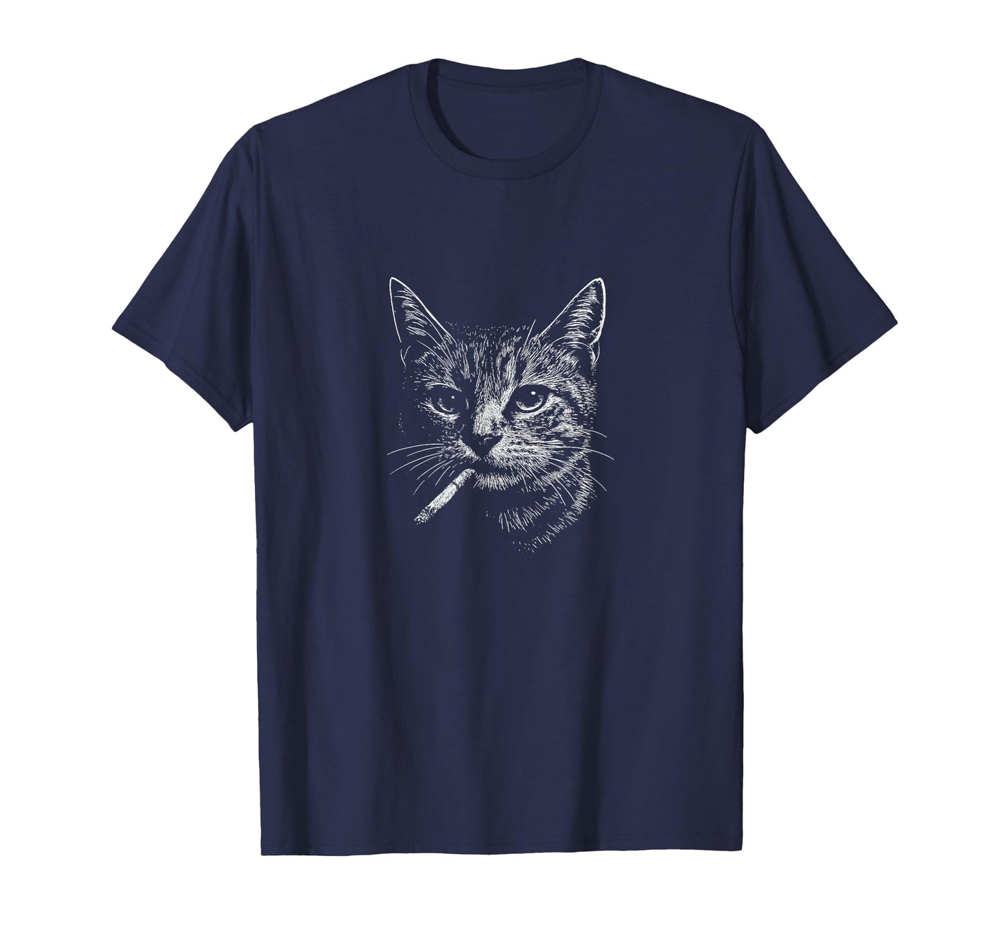Graphic Art Animal Lover Adult Cat Smoking Blunt Weed Funny T-Shirt