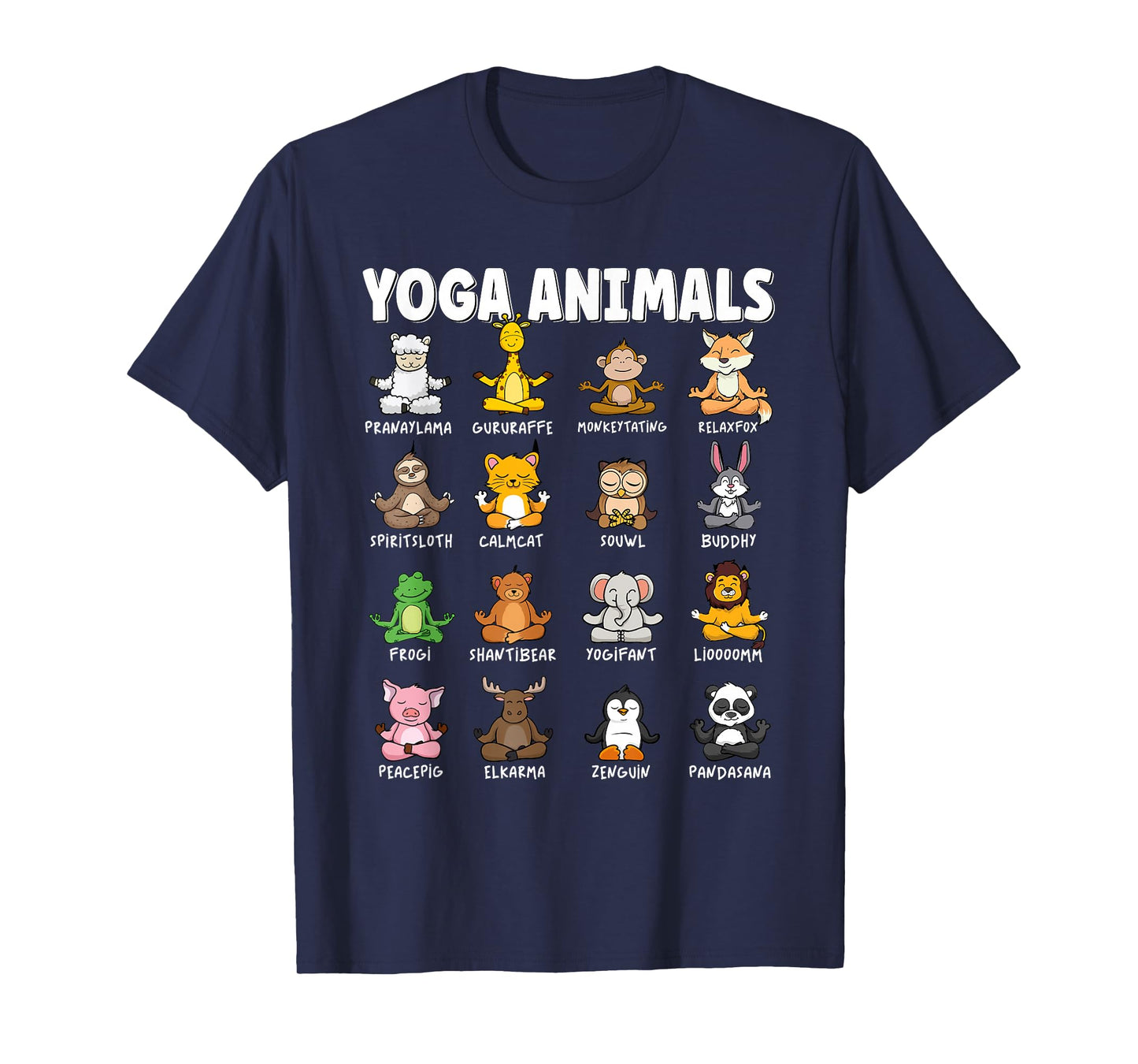 Funny Cute Animals in Different Yoga Positions | Yoga Animal T-Shirt