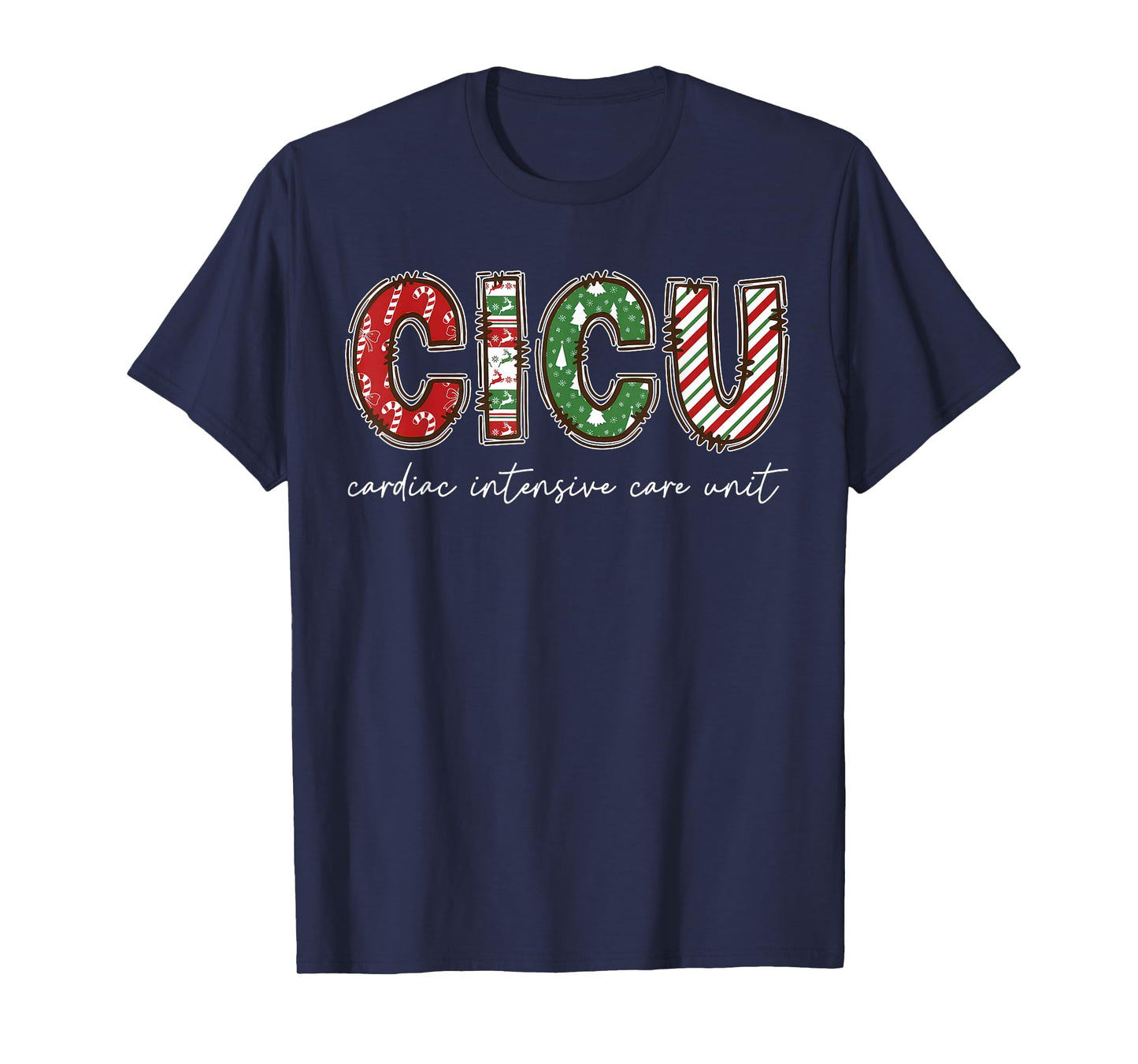 CICU Cardiac Intensive Care Unit ICU Nurse Christmas T-Shirt