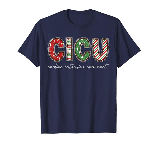 CICU Cardiac Intensive Care Unit ICU Nurse Christmas T-Shirt