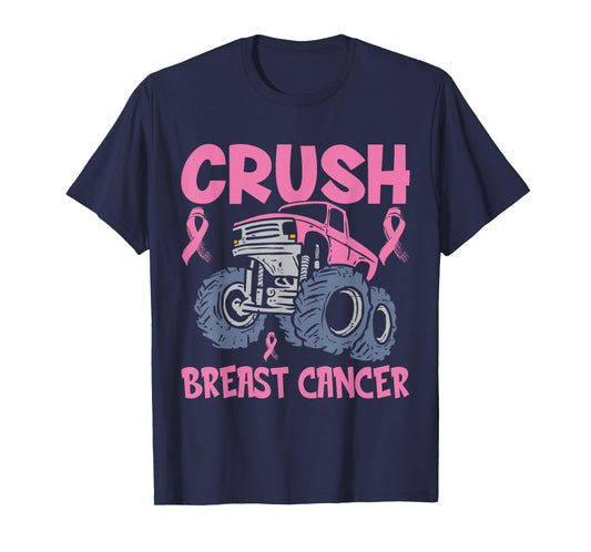 Crush Breast Cancer Awareness Truck pink Women Men Boys T-Shirt