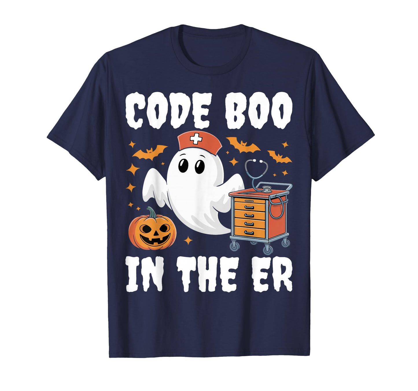 Code Boo In The ER Emergency Room Nurse Spooky Halloween T-Shirt