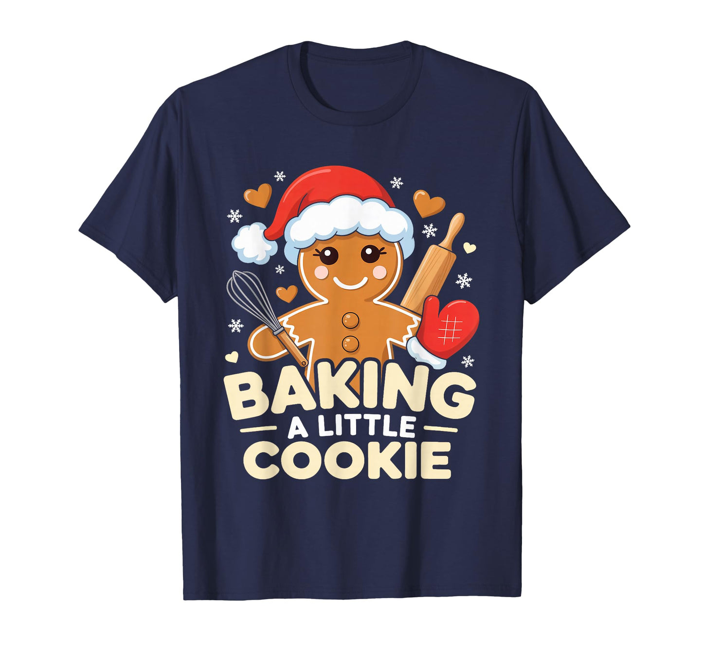 Baking A Little Cookie Christmas Pregnancy Baby Shower Mom T-Shirt