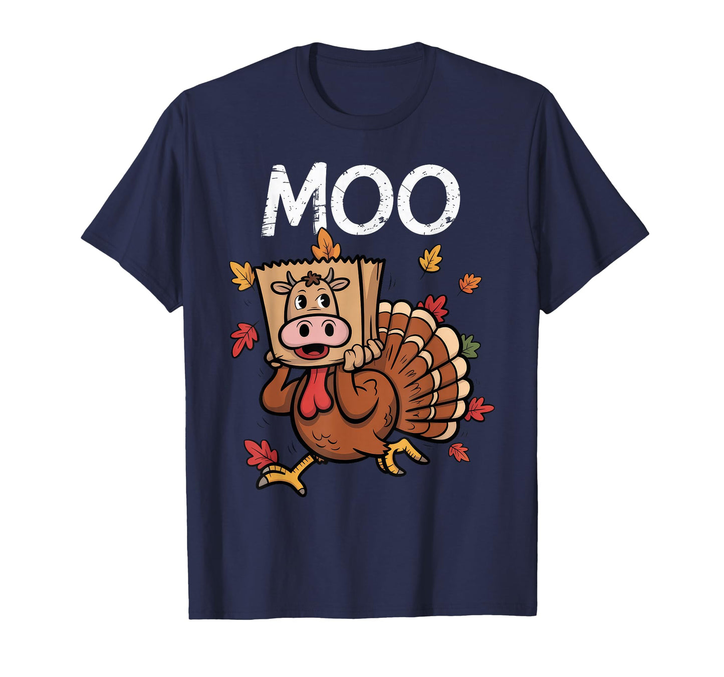Thanksgiving Turkey Moo Cow Head T-Shirt