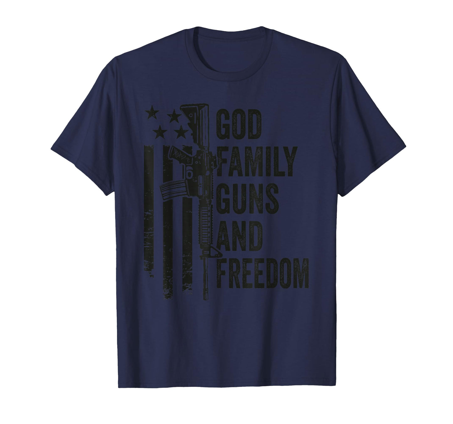GOD Family Guns & Freedom - Gun Rights Faith Jesus Camo T-Shirt