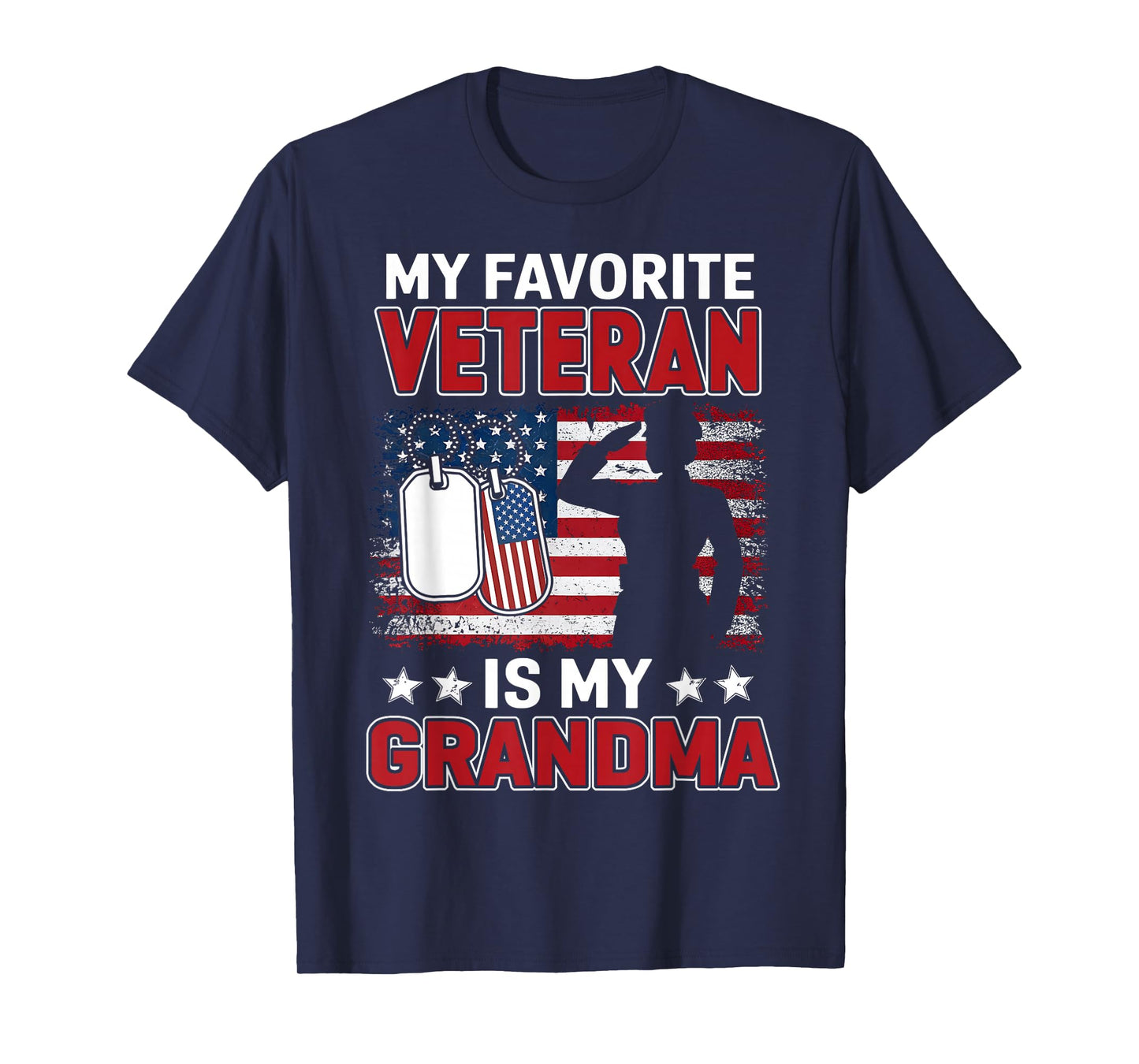 My Favorite Veteran Is My Grandma Usa Flag Veterans Day T-Shirt