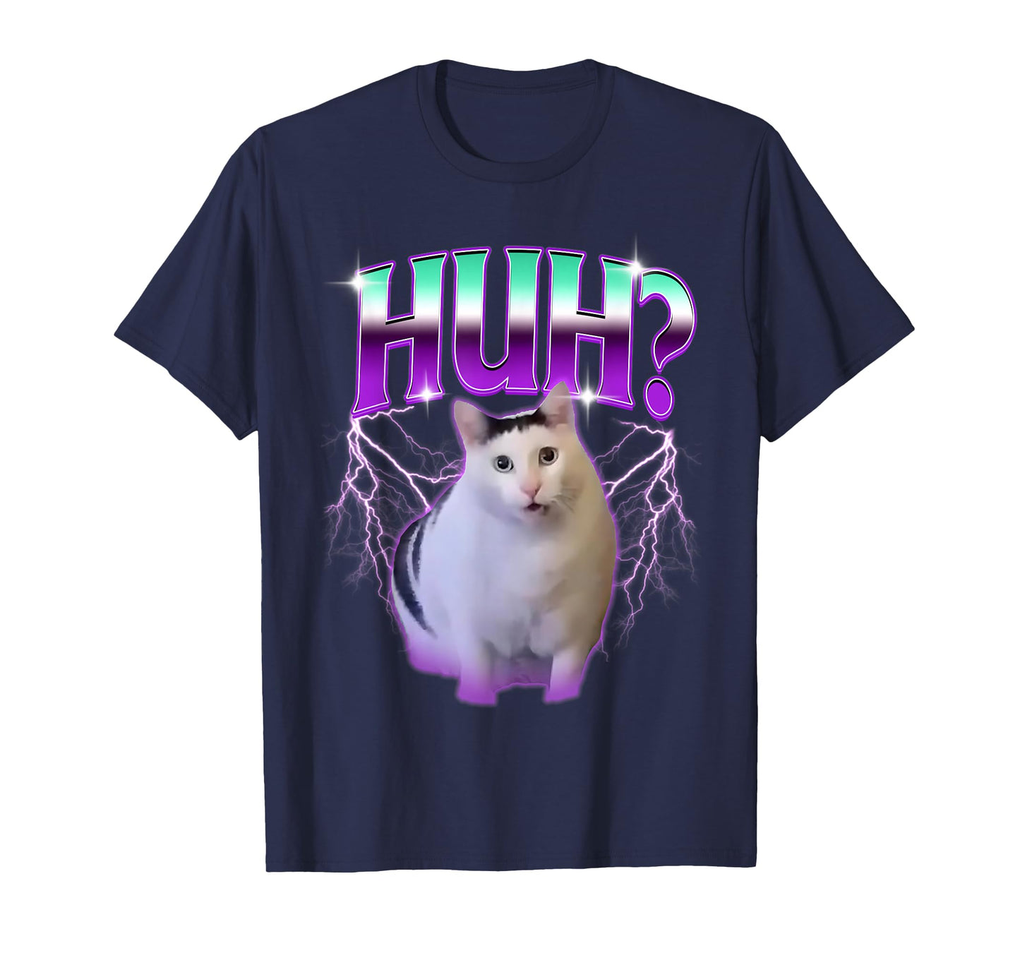 Huh Cat Meme Funny Cat Animals Lover For Men Women Kids T-Shirt