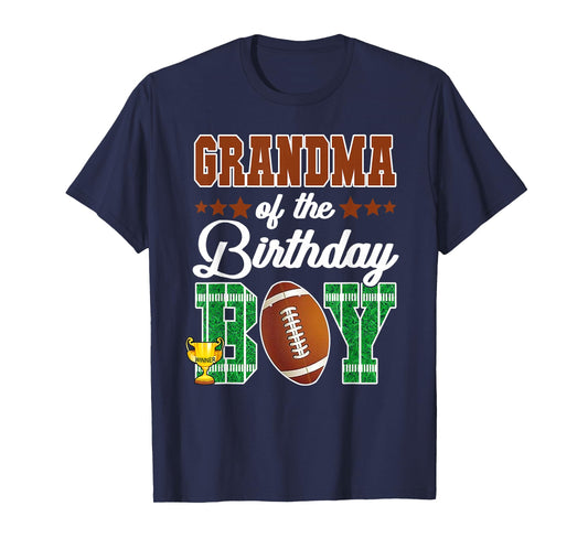 Grandma of The Birthday Boy Football Party Family Matching T-Shirt