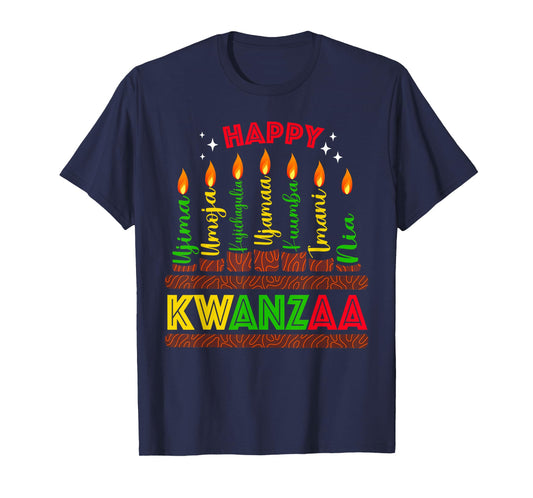 Happy Kwanzaa Seven Principles Of Kwanzaa Men Women Kids T-Shirt