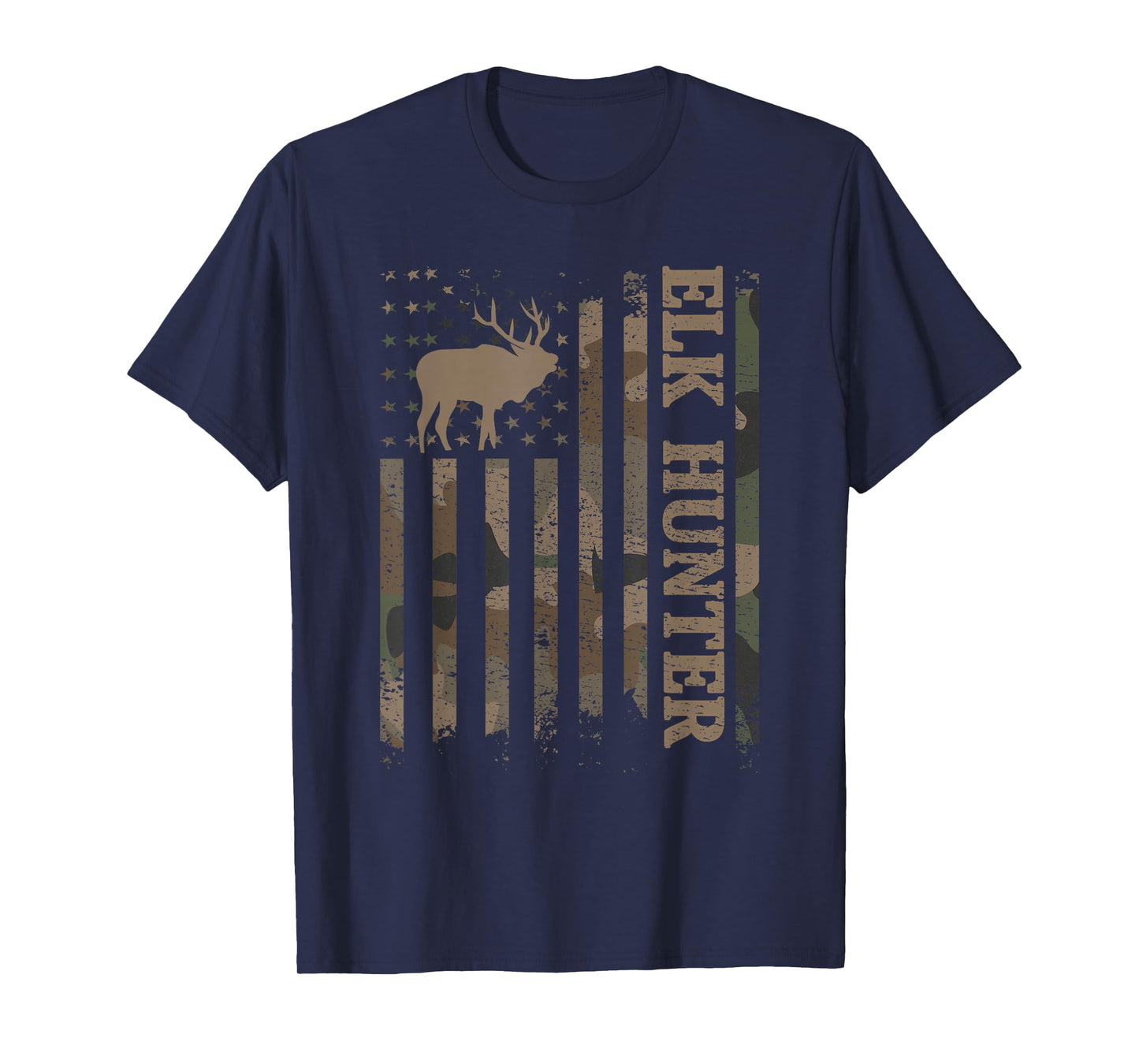 Elk Hunter American Flag Elk Hunting Lover T-Shirt