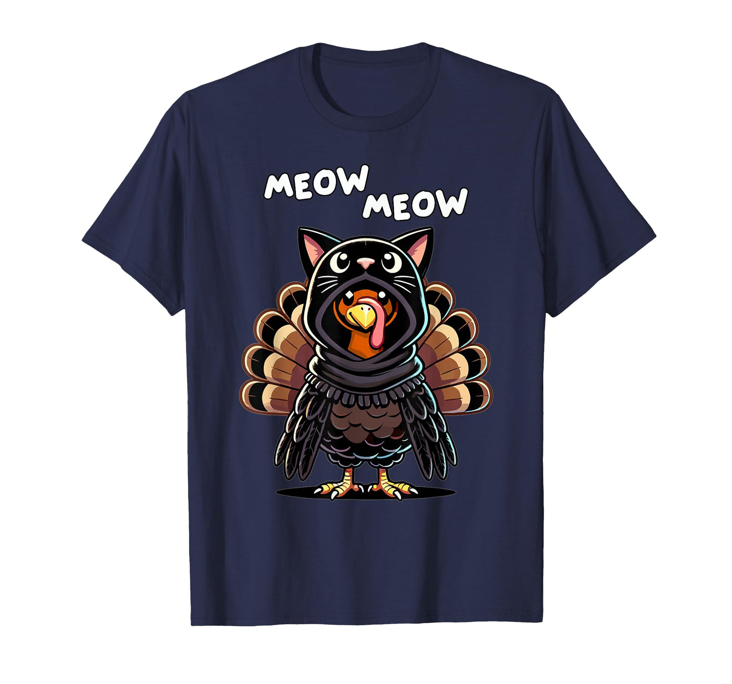 Turkey Cat Meow Thanksgiving Shirts Women Thanksgiving Gifts T-Shirt