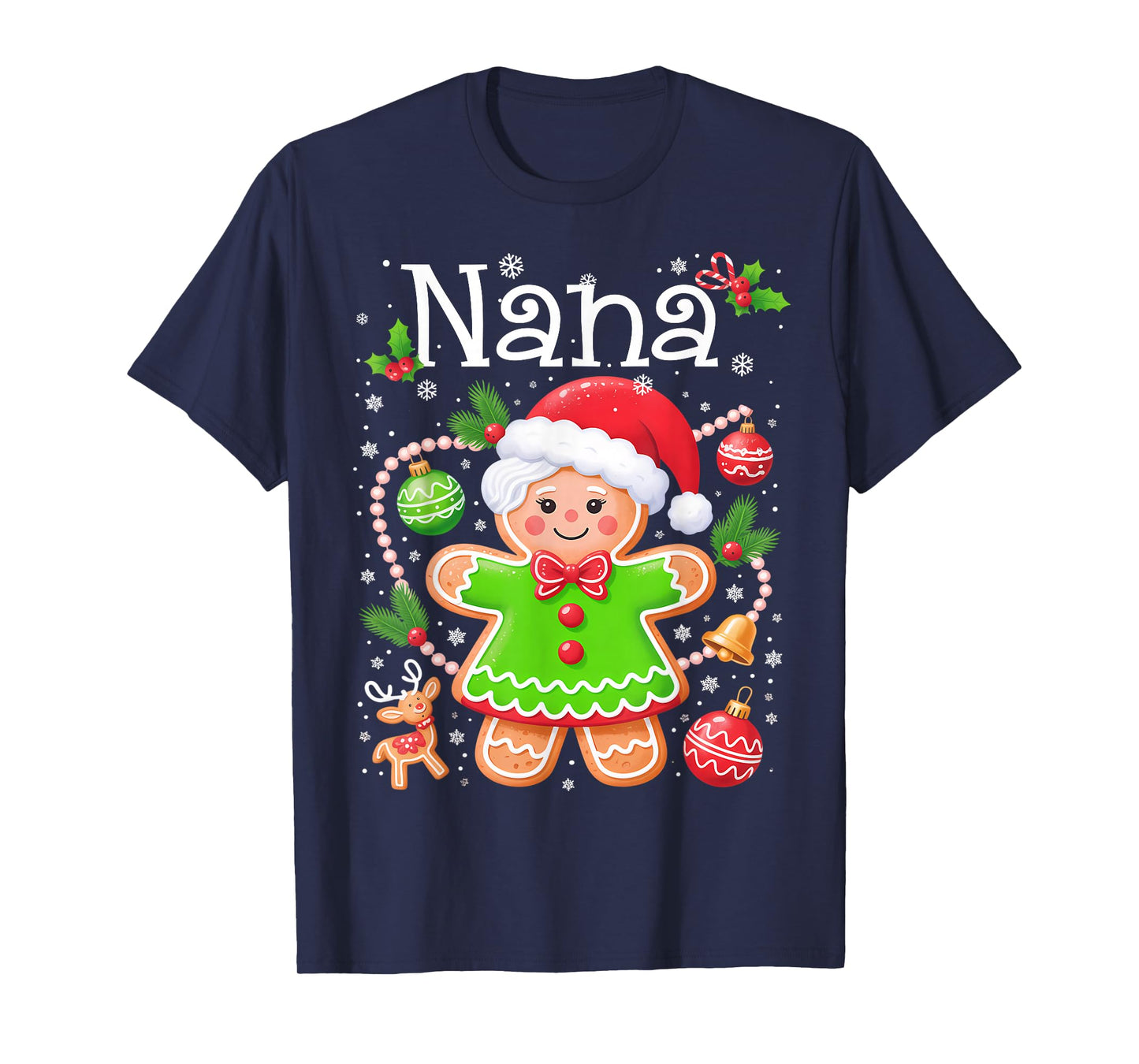 Cute Nana Gingerbread Family Matching Christmas Cookie Crew T-Shirt