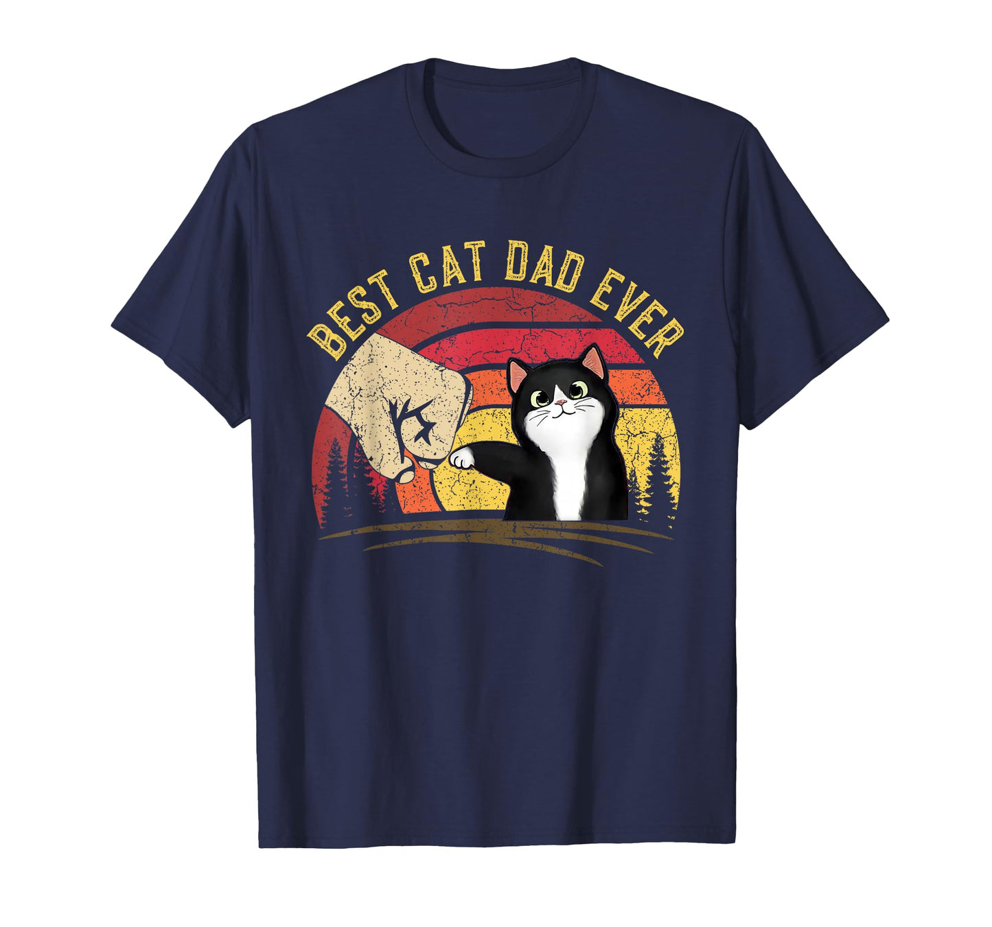 Cat Daddy Father's Day Cat Dad, Retro Best cat Dad Ever T-Shirt