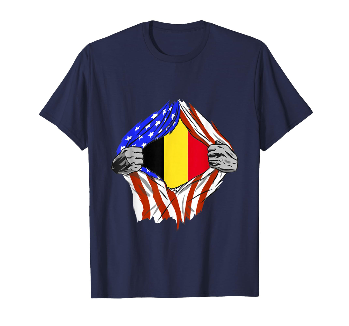 Belgium Flag Chest America USA Belgian Pride Belgian Roots T-Shirt