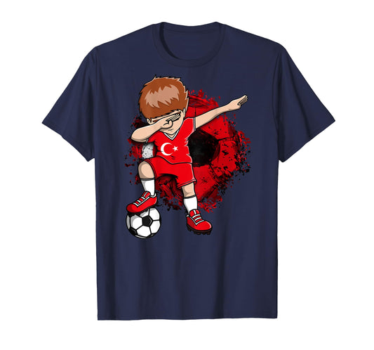 Dabbing Soccer Boy Turkey Jersey Turkish Football Lovers Art T-Shirt