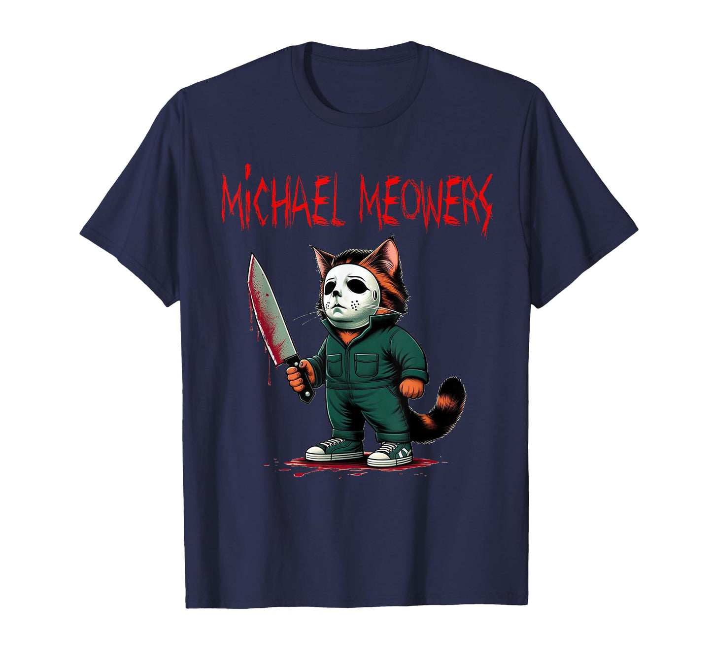 Michael Meowers Halloween Costume Funny Scary Cat T-Shirt