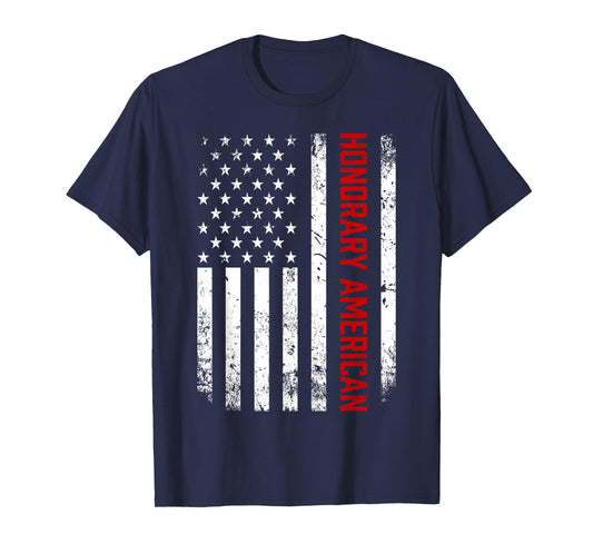 Honorary American US Flag 4th Of July American By Marriage T-Shirt