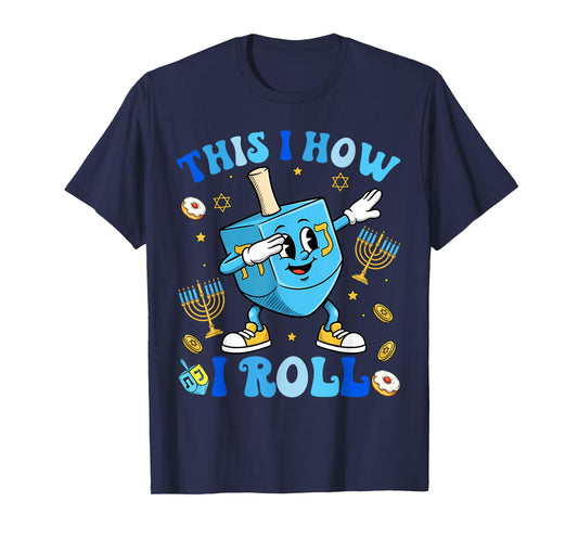 Funny Dreidel Dabbing Hanukkah Shirt Menorah Chanukah Jewish T-Shirt