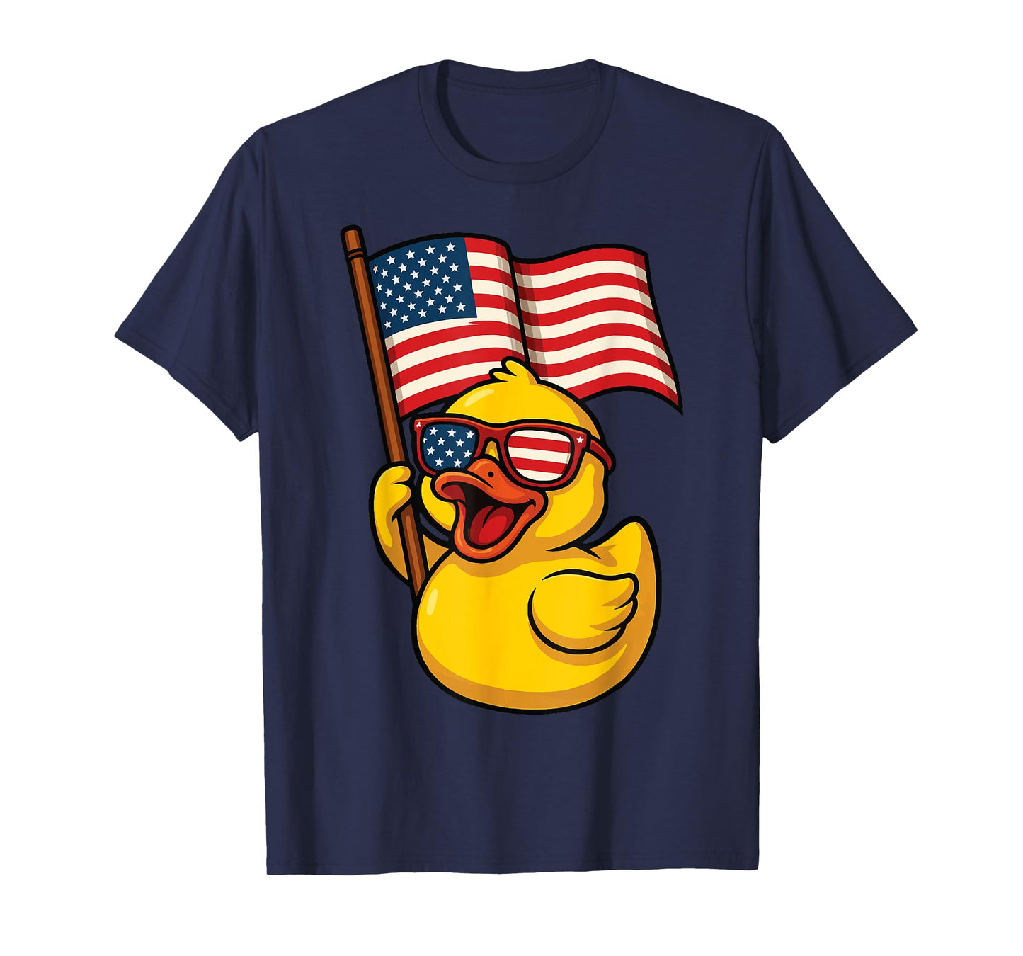 Rubber Duck USA Flag Independence Day Bath Duck T-Shirt