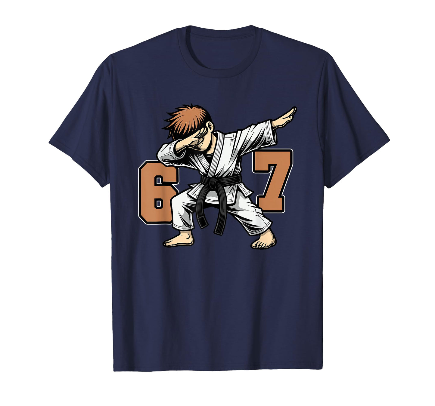 Funny Kids 67 Meme Karate Fan Dabbing Player T-Shirt