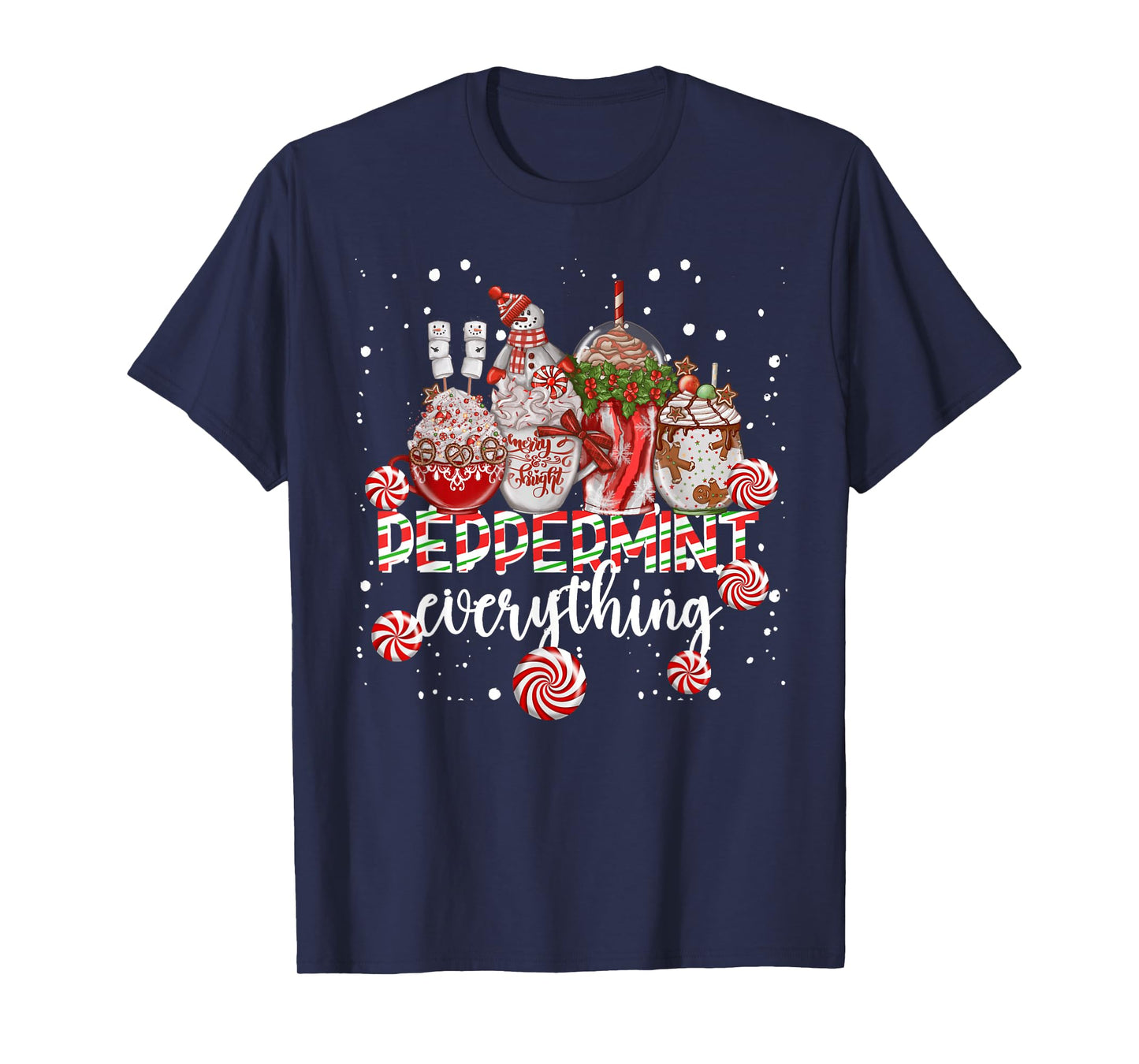 Christmas Peppermint Everything Coffee Chocolate Mocha Xmas T-Shirt