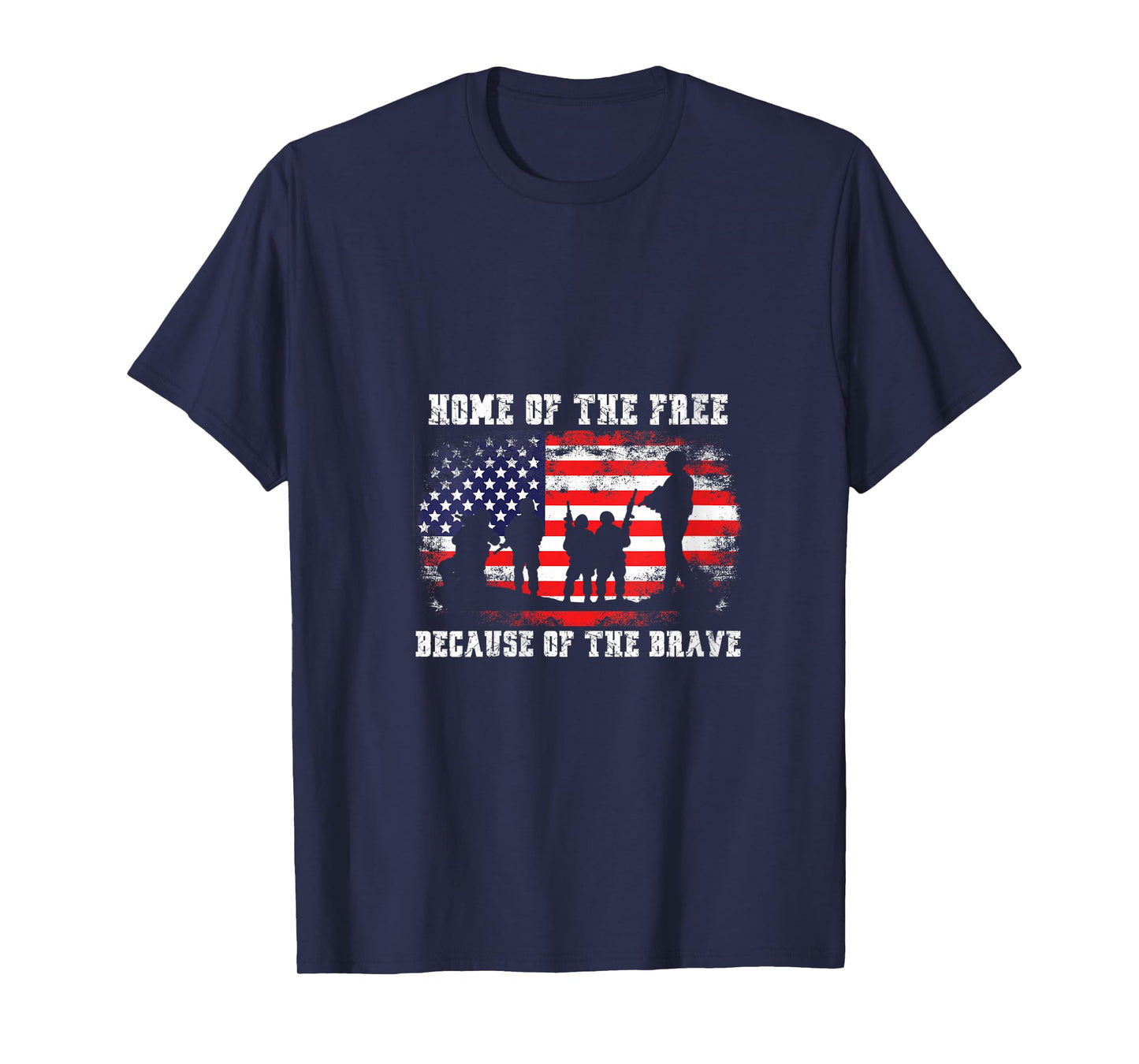 Womens Home Of The Free Because Of The Brave American Flag V-Neck T-Shirt