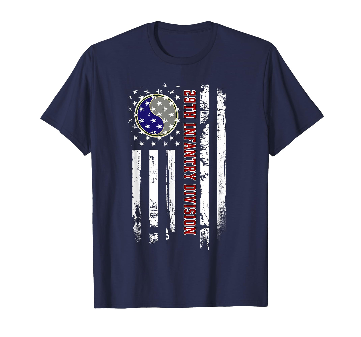 29th Infantry Division Veteran USA Flag Veterans Day Xmas Women Men T-Shirt