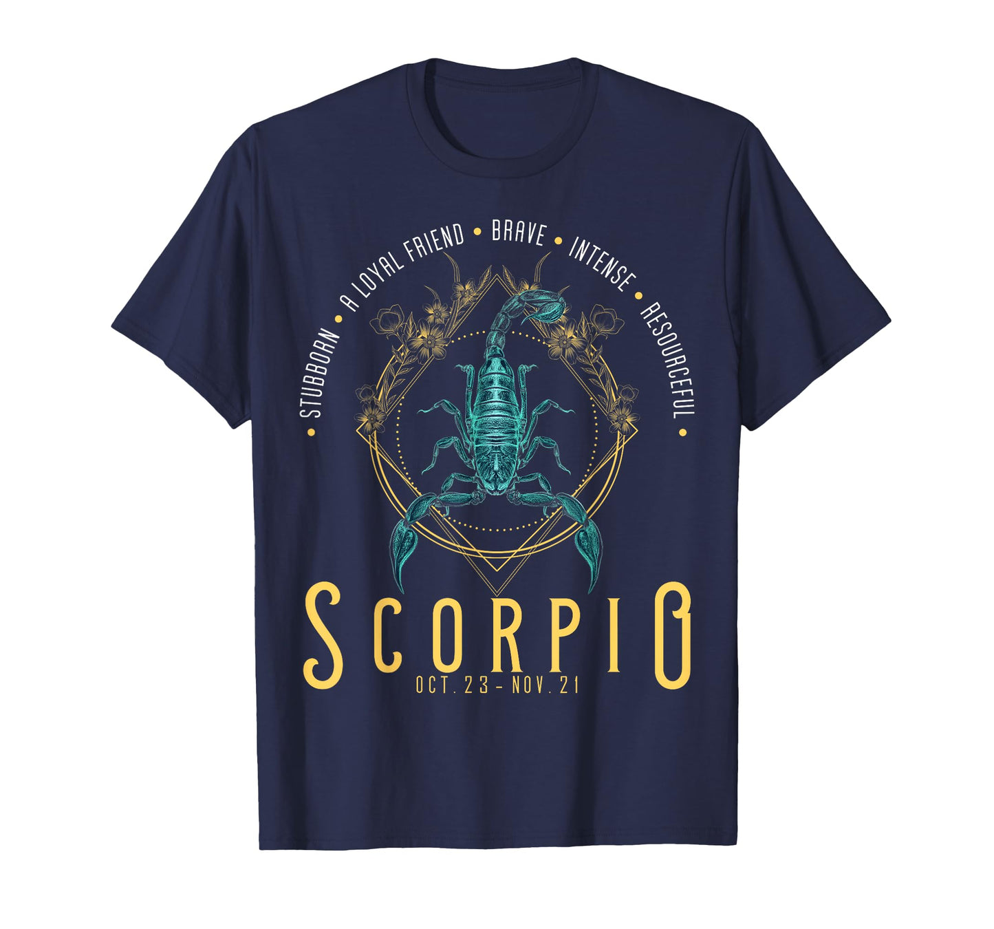 Astrological Scorpio Zodiac Sign Golden Scorpion Horoscope T-Shirt