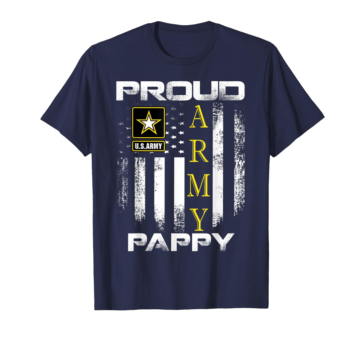 Vintage Proud Army Pappy With American Flag Gift T-Shirt