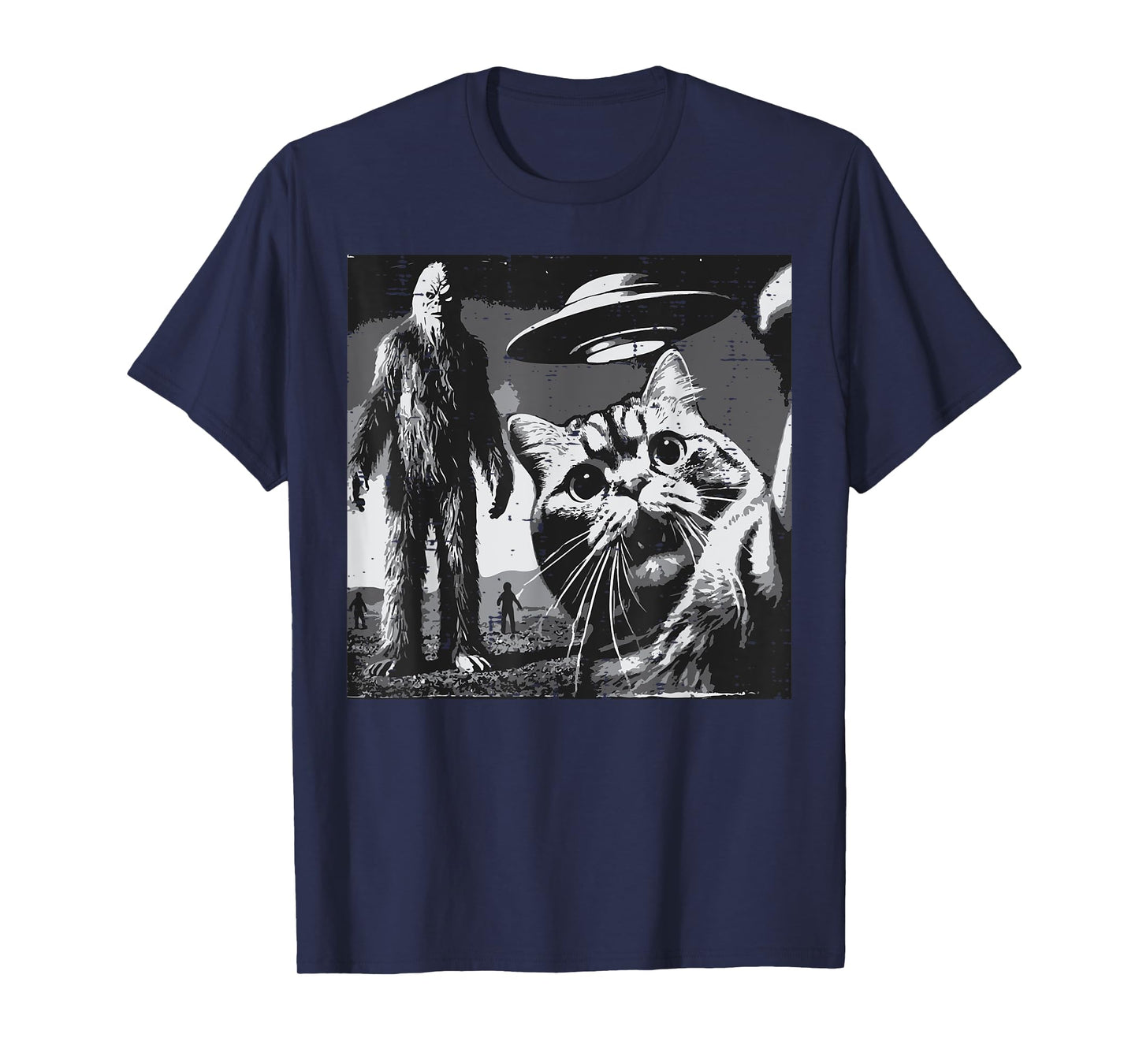 Sasquatch Cat Ufo Selfie Bigfoot Kitten Meme Women Girls Kid T-Shirt