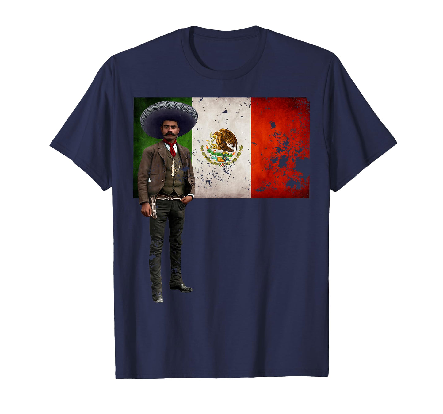 Emiliano Zapata Mexican Flag La Revolucion Mexicana T-Shirt