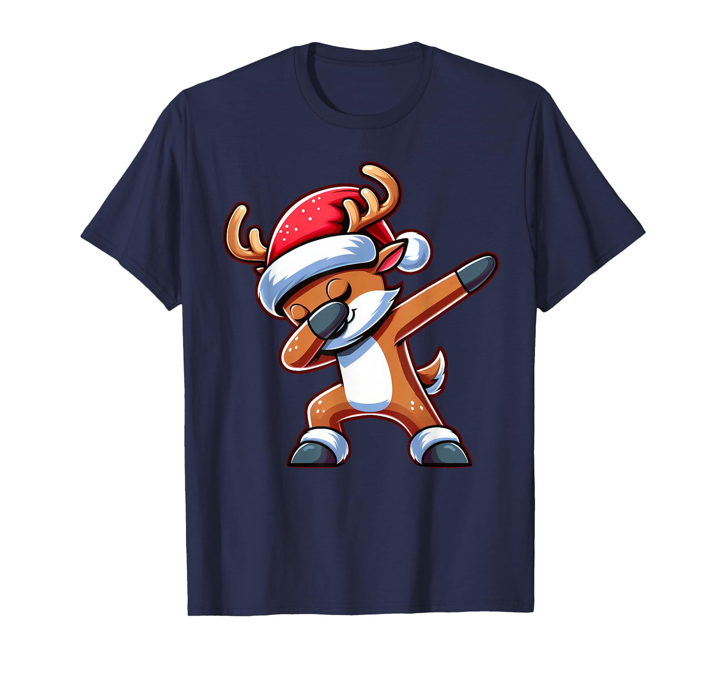 Christmas Reindeer Dabbing Cool Cookie Dab Xmas Kids Boys T-Shirt