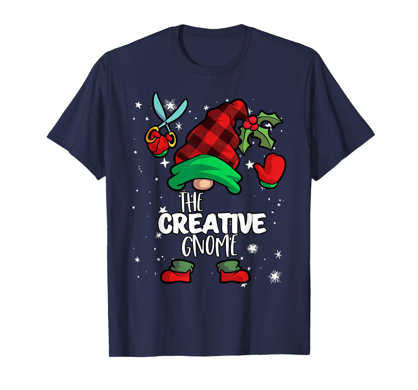 Creative Gnome Red Buffalo Plaid Matching Family Christmas T-Shirt