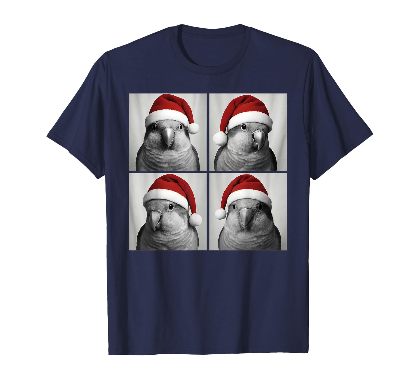 Funny Christmas Quaker Parrot Santa Photo Booth T-Shirt