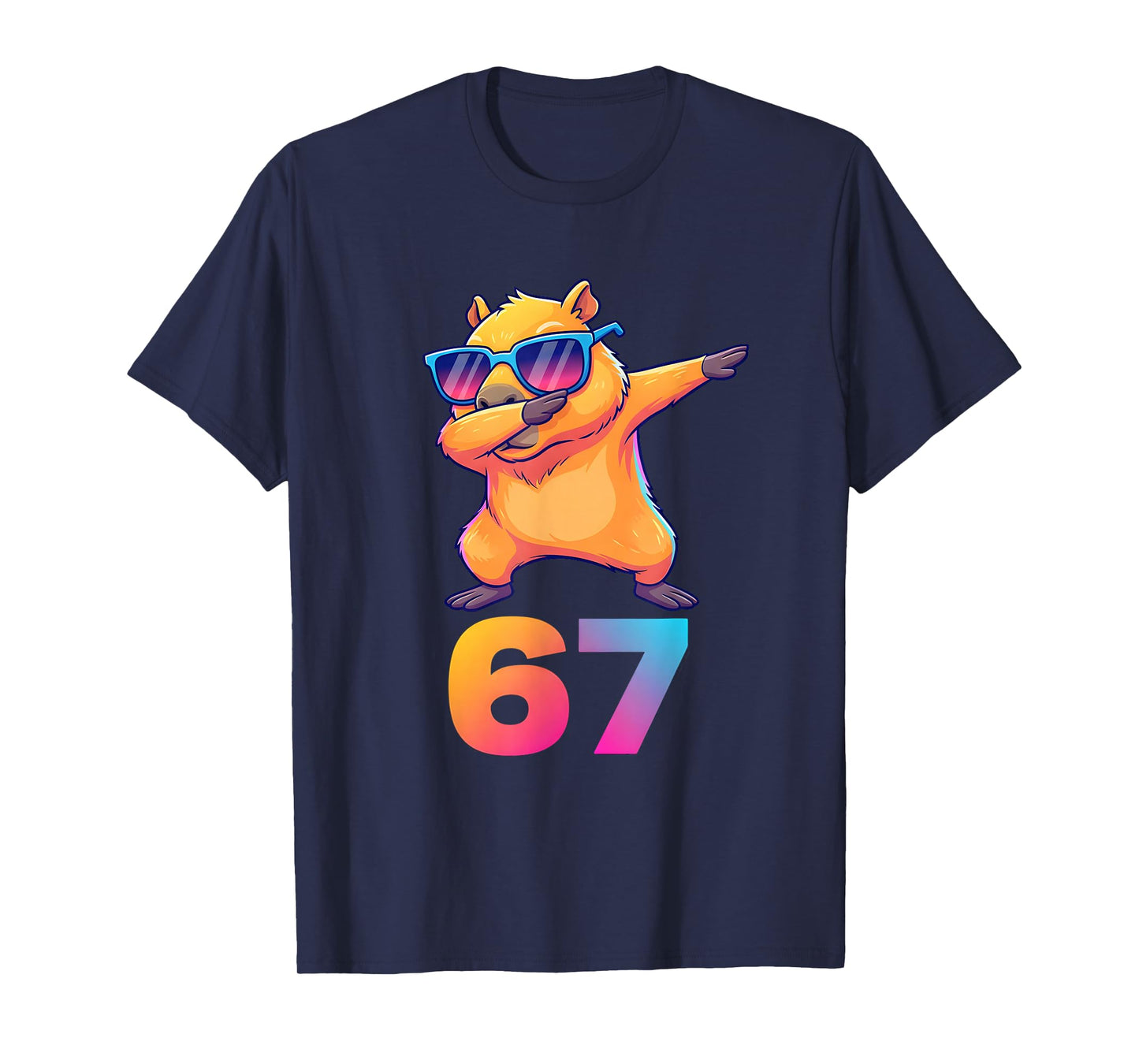 67 Capybara Six Seven Meme Animal Cool Capybara Dabbing Kids T-Shirt