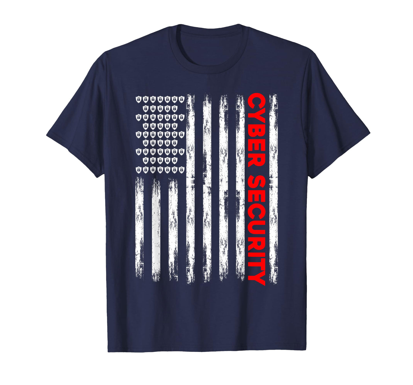 Cybersecurity Engineer IT Tech Cyber Security American Flag Women Men T-Shirt