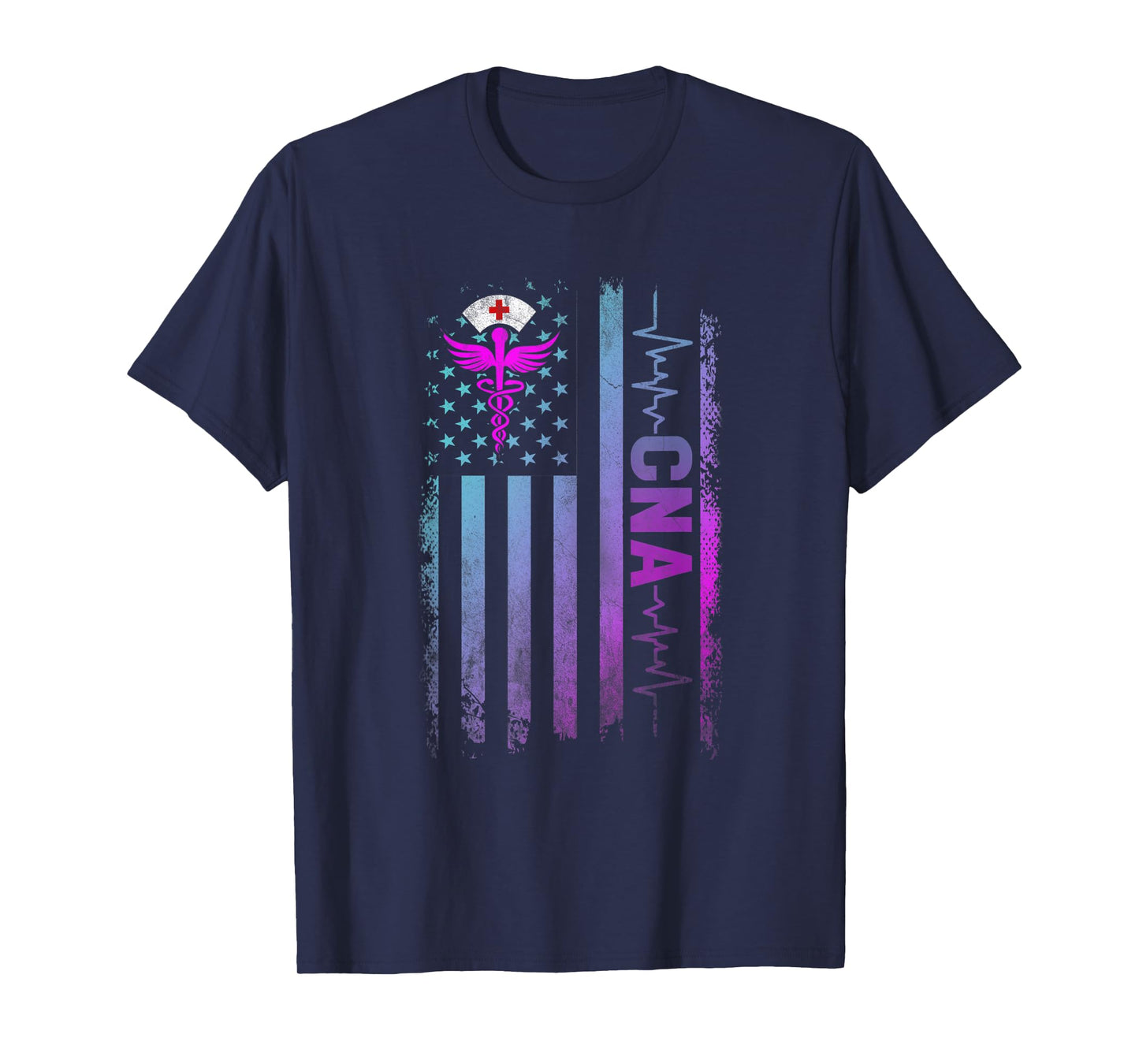CNA Job Certified Nursing Assistant USA Flag Women Men T-Shirt